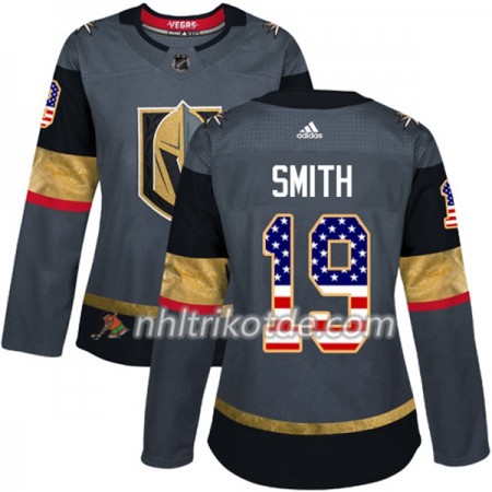 Vegas Golden Knights Trikot Reilly Smith 19 Adidas 2017-2018 Grau USA Flag Fashion Authentic - Dame